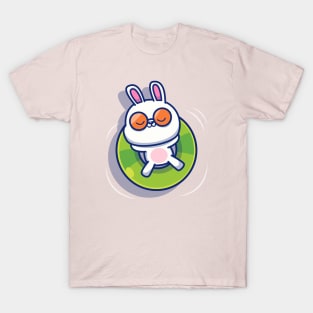 Cute Rabbit Relax With Swim Ring T-Shirt